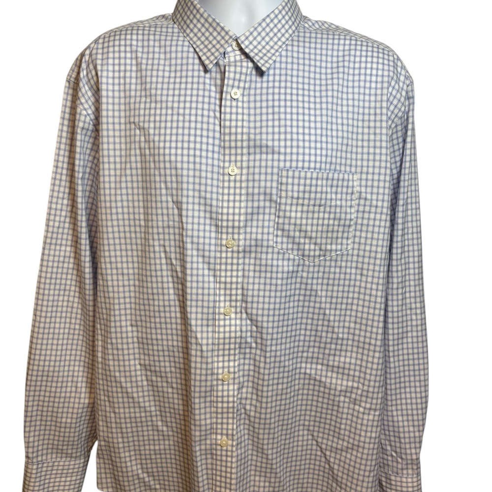 Men’s UNTUCKit Blue and White Plaid Casual Button Down Shirt XXL
